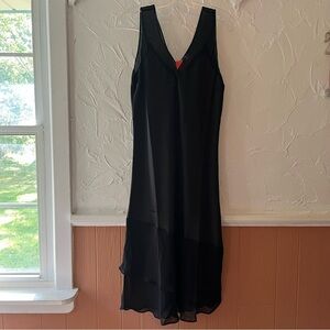 Joe Fresh Black V-Neck Midi Dress